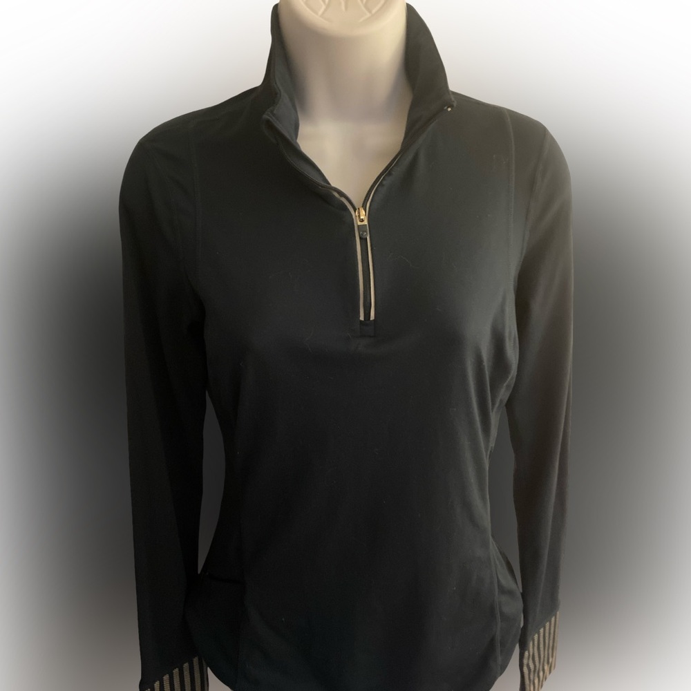 GAP Black Long Sleeve Zip-Up Top